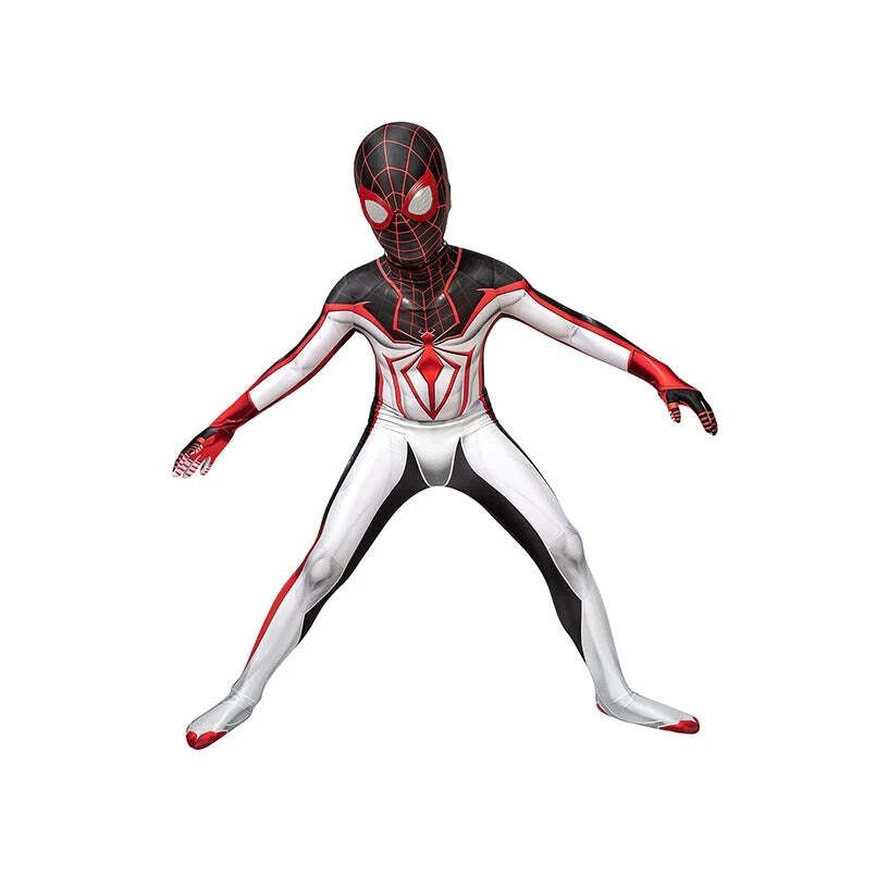 Fantasia Infantil Homem-Aranha Miles Morales Game ps5 Cosplay Crianças Traje Luxo - Imagem 2