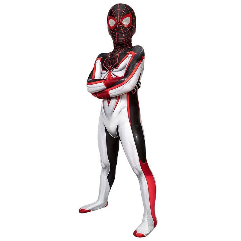 Fantasia Infantil Homem-Aranha Miles Morales Game ps5 Cosplay Crianças Traje Luxo - Imagem 4