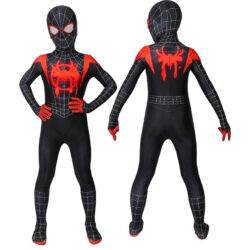 Fantasia Infantil Homem-Aranha Miles Morales PS5 Aranha Verso Cosplay Crianças Traje Luxo