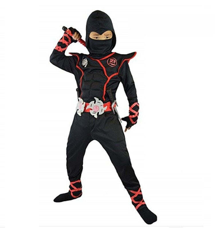 Fantasia Infantil Ninja Black Dragon Festas Cosplay Traje Completo Para Crianças