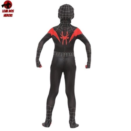 Fantasia Infantil Cosplay Heróis Homem Aranha Miles Morales Aranhaverso - Imagem 3