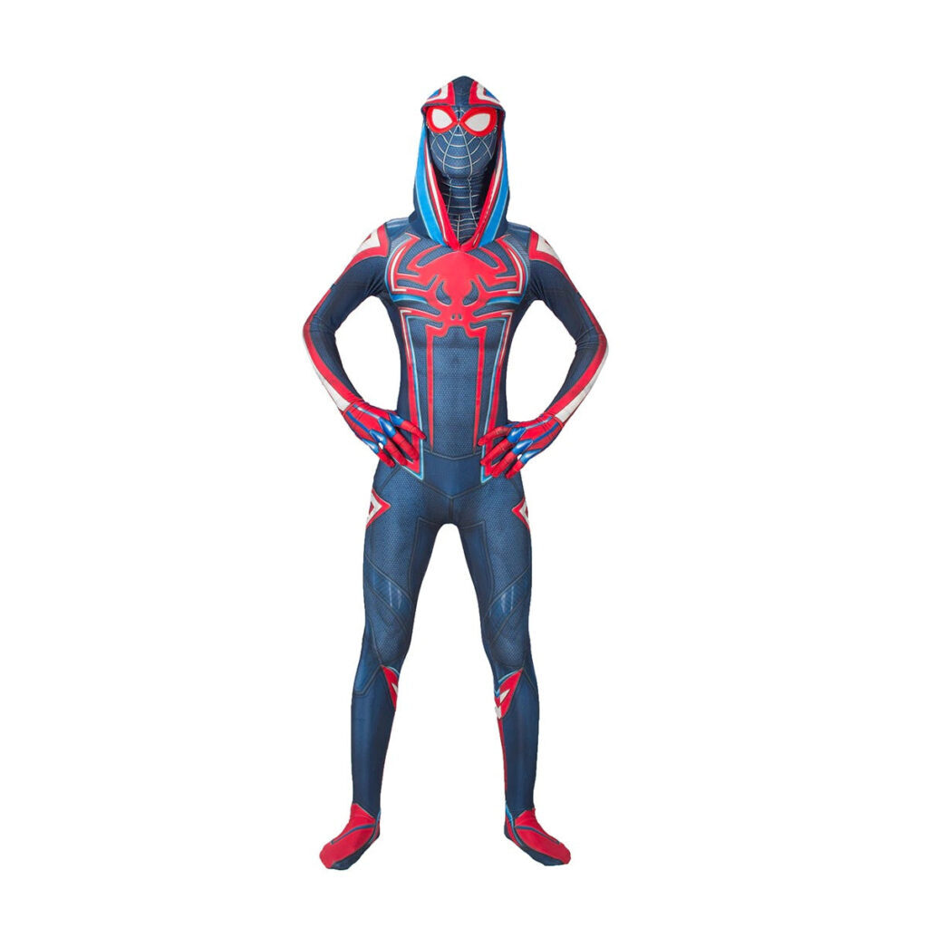 Fantasia Miles Morales 2099 Homem-Aranha Cosplay Traje Luxo Profissional - Imagem 4