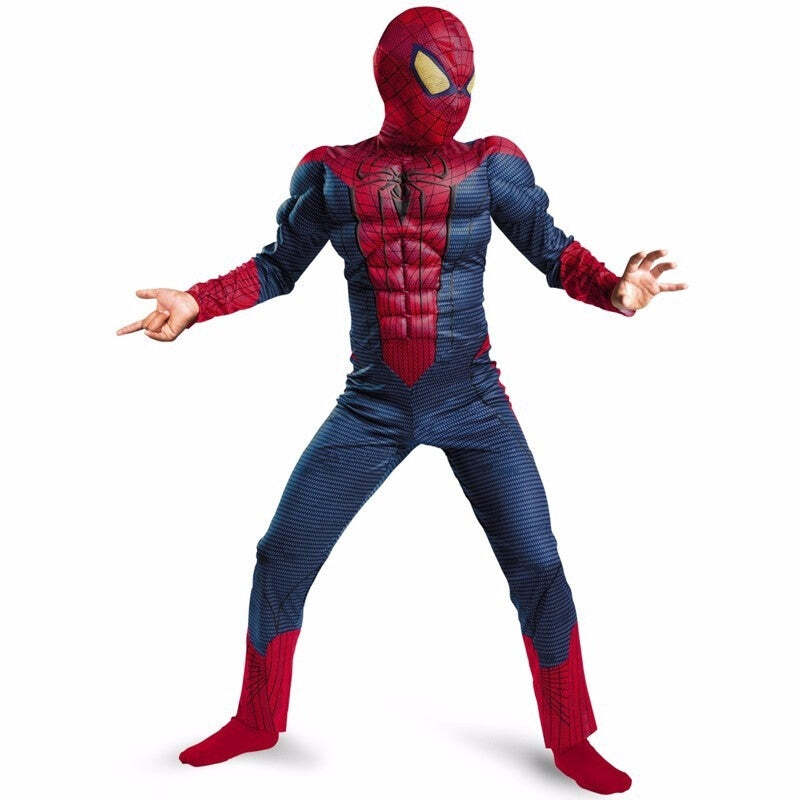Fantasia Infantil Homem Aranha Com Enchimento Músculos Crianças Top