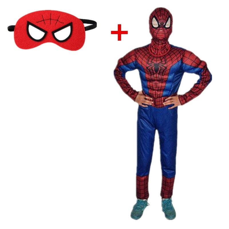 Fantasia Infantil Homem Aranha Clássico Com Enchimento Músculos Crianças Top