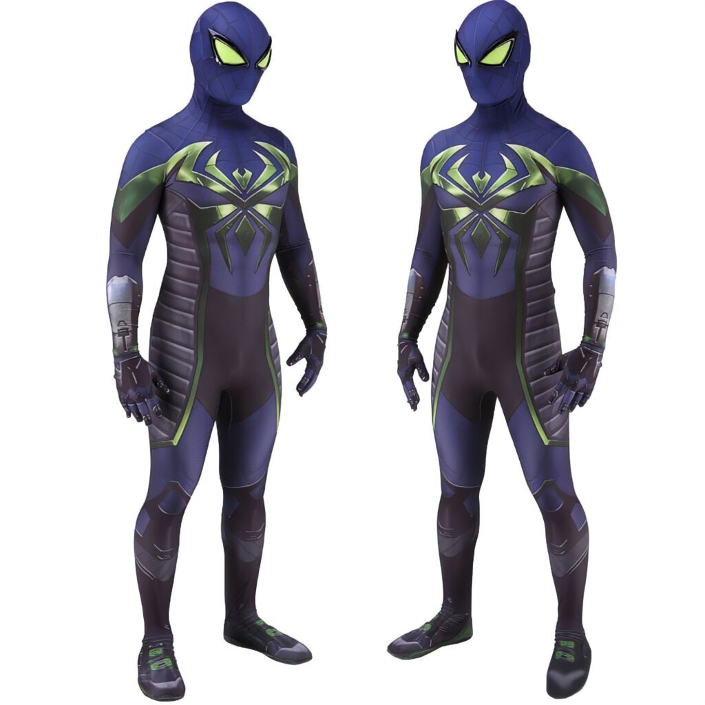 Fantasia Miles Morales Traje Soberania Roxa Game Cosplay Luxo Profissional - Imagem 2