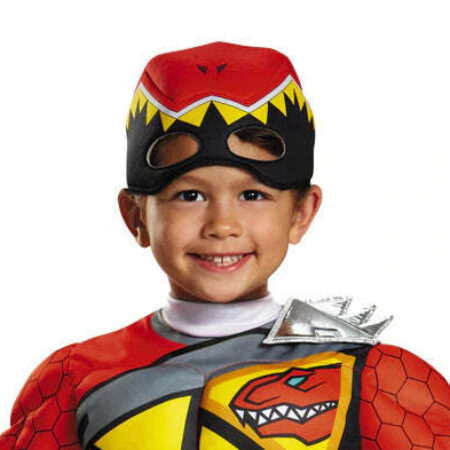 Fantasia Infantil Power Rangers Vermelho Com Enchimento Músculos Crianças Top - Imagem 2
