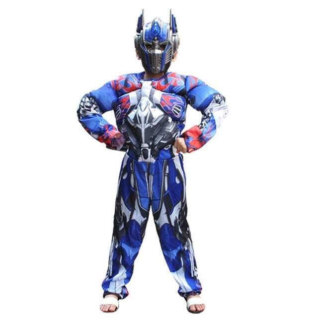 Fantasia Infantil Optimus Prime Transformers Com Enchimento Músculos Crianças Top