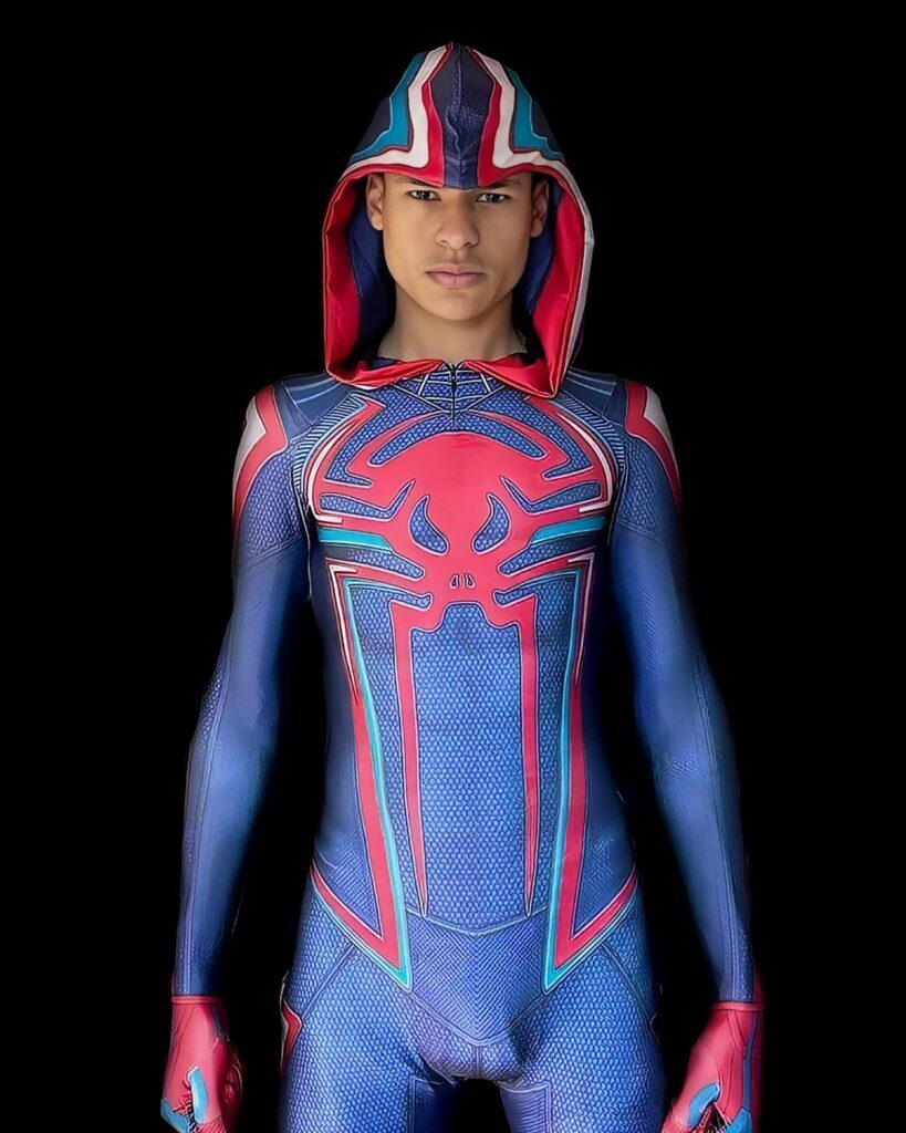 Fantasia Miles Morales 2099 Homem-Aranha Cosplay Traje Luxo Profissional - Imagem 2