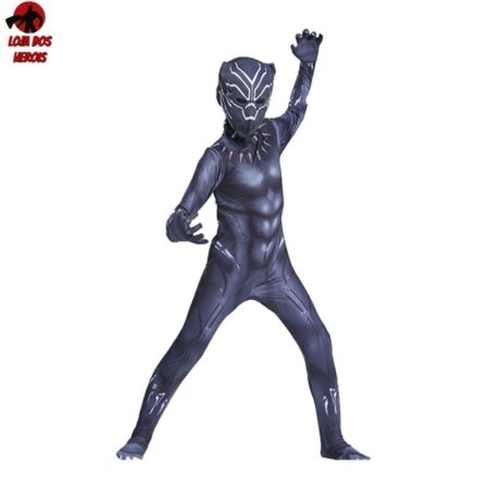 Fantasia Infantil Cosplay Heróis Pantera Negra Crianças - Imagem 2