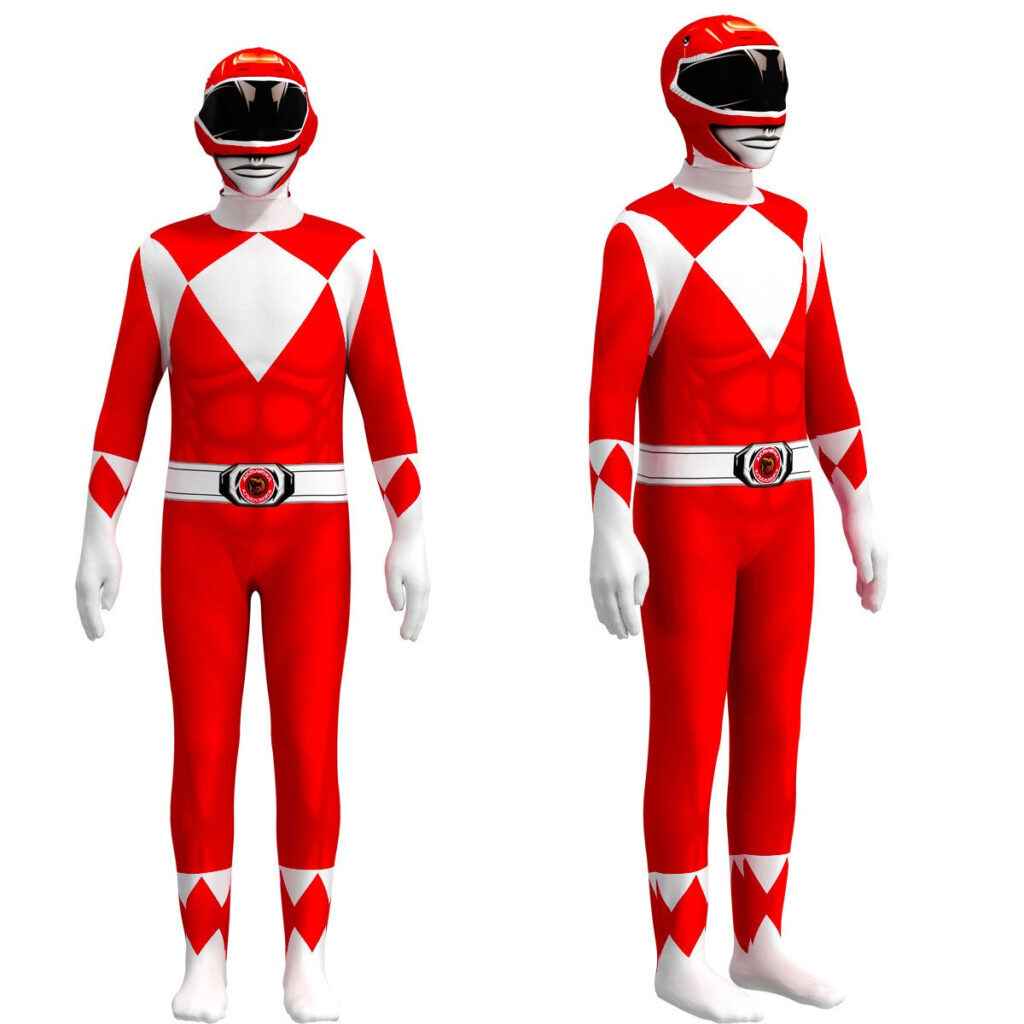 Fantasia Infantil Power Rangers Clássico Cosplay Traje Completo Festas Aniversários - Imagem 2