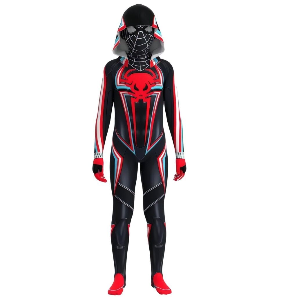 Fantasia Miles Morales 2099 Black Homem-Aranha Cosplay Traje Luxo Profissional - Imagem 3