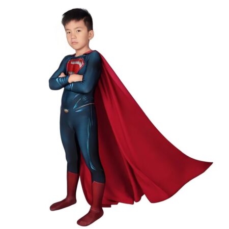 Fantasia Cosplay Infantil Superman Clássico Traje Luxo Profissional - Imagem 2