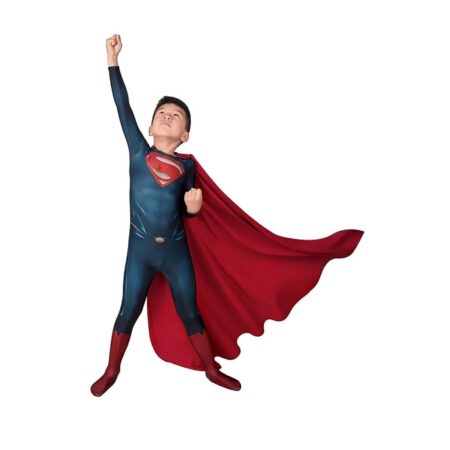 Fantasia Cosplay Infantil Superman Clássico Traje Luxo Profissional - Imagem 3