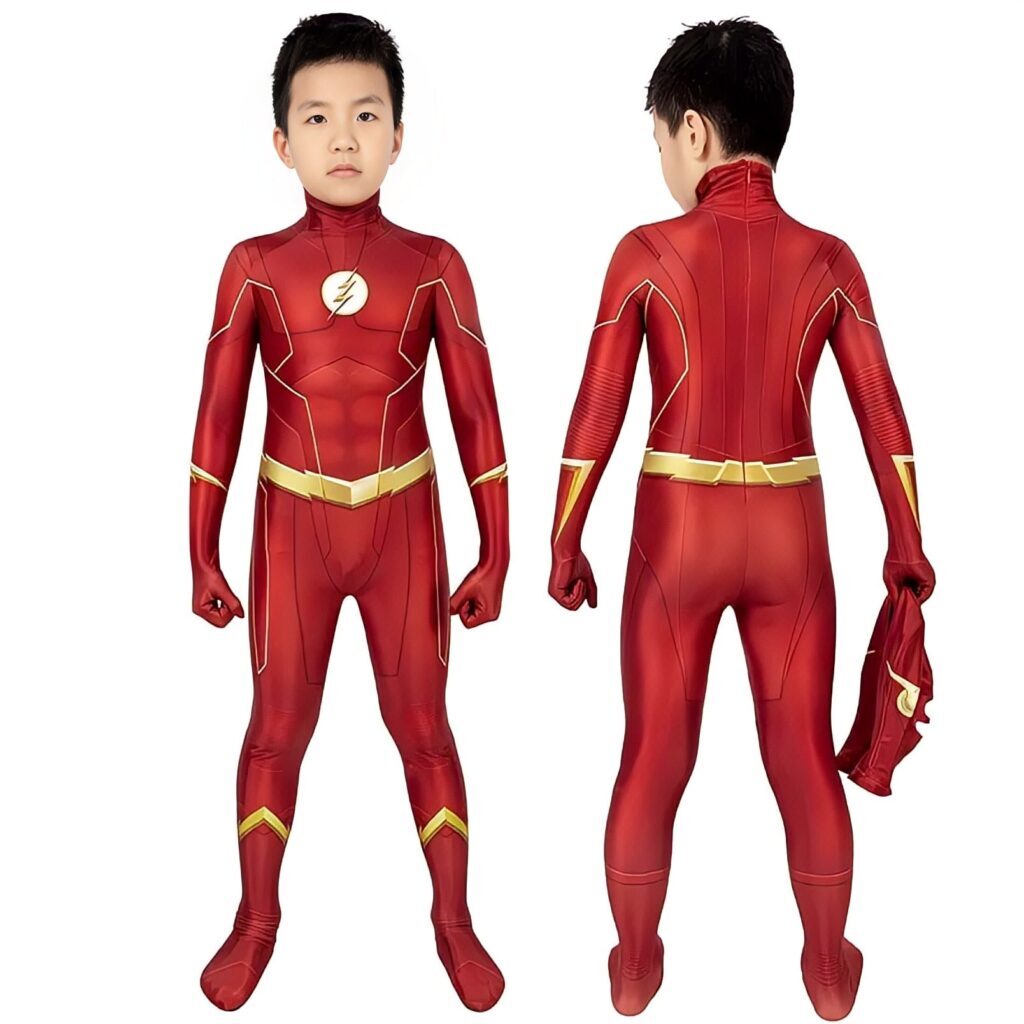 Fantasia Cosplay Infantil Flash Liga Da Justiça Traje Luxo Profissional - Imagem 2