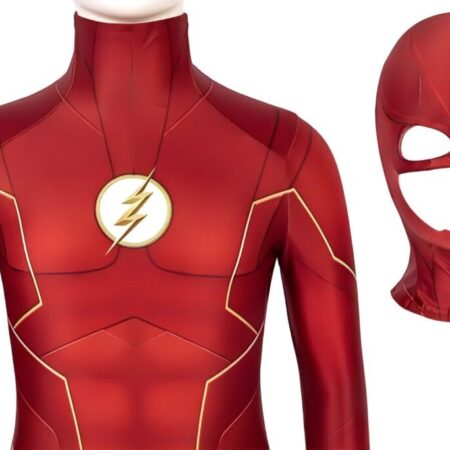 Fantasia Cosplay Infantil Flash Liga Da Justiça Traje Luxo Profissional - Imagem 3