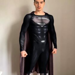 Fantasia Superman Filme Black Adulto Cosplay Traje Luxo Super homem