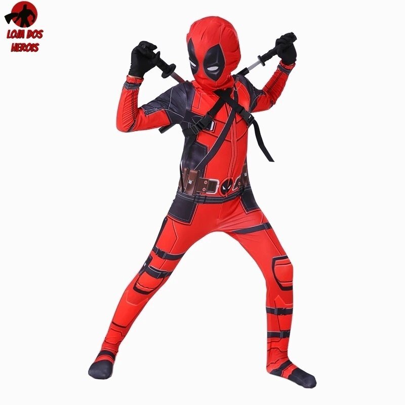 Fantasia Infantil Cosplay Heróis Deadpool Filme Crianças Eventos - Imagem 4
