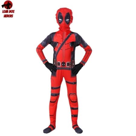 Fantasia Infantil Cosplay Heróis Deadpool Filme Crianças Eventos - Imagem 2