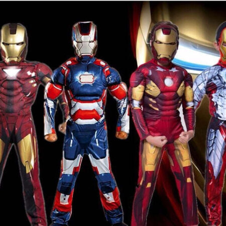 Fantasia Infantil Homem De Ferro Mark XLII Com Enchimento Músculos Crianças Top - Imagem 3