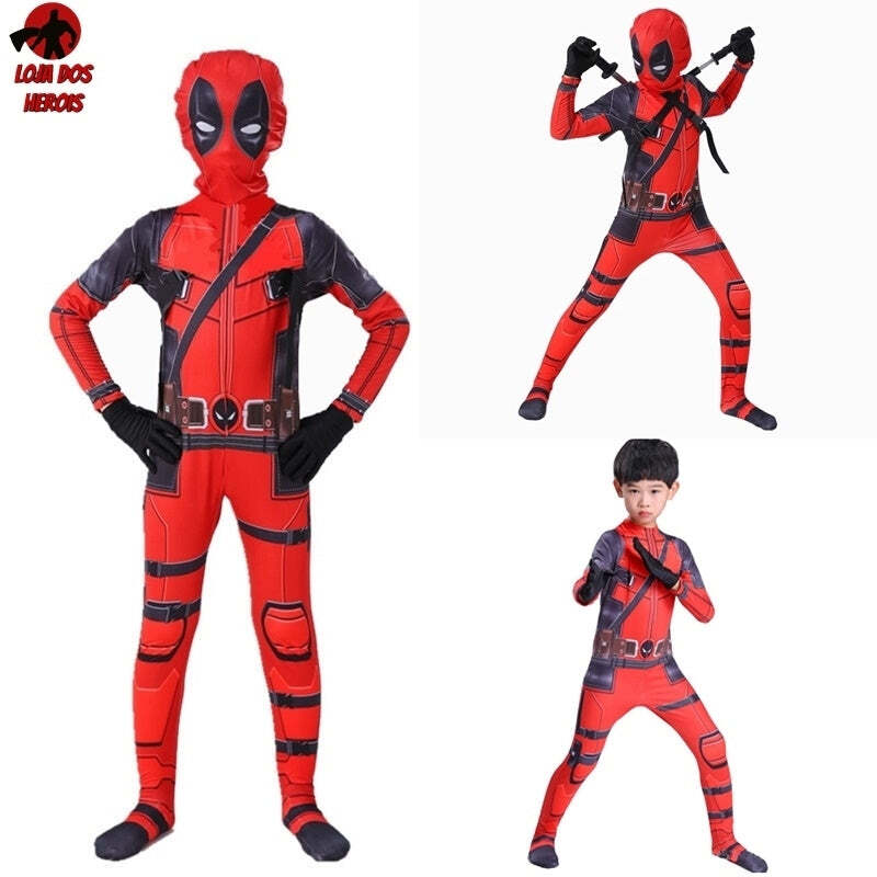 Fantasia Infantil Cosplay Heróis Deadpool Filme Crianças Eventos