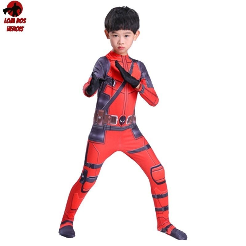 Fantasia Infantil Cosplay Heróis Deadpool Filme Crianças Eventos - Imagem 3
