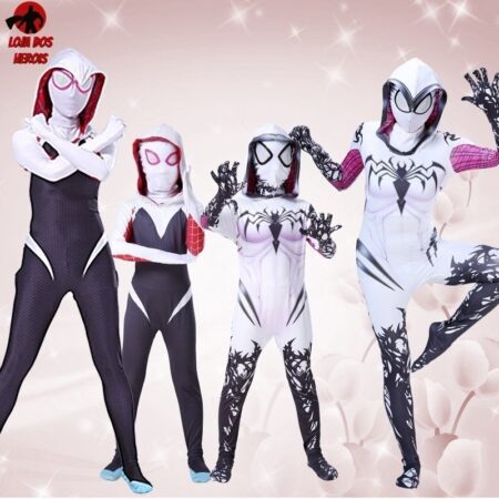 Fantasia Infantil Cosplay Heróis Spider Gwen Aranha Fantasma 2 - Imagem 2