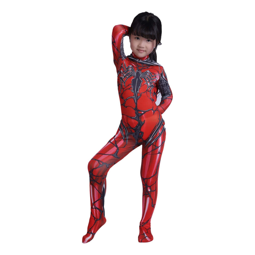 Fantasia Infantil Spider Gwen Red - Meninas Eventos Festas Cosplay Aniversário - Imagem 2