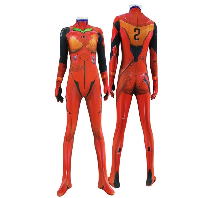 Fantasia Feminina Asuka Shinji Neon Genesis Evangelion Anime Cosplay Traje Luxo - Imagem 15