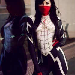 Fantasia Cindy Moon Silk Mulher Aranha Cosplay Feminino Luxo Traje Profissional top