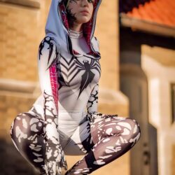 Fantasia Gwen Mulher Venom Cosplay Feminino Luxo Traje Profissional