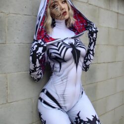 Fantasia Feminina Spider Gwen Venom Adulto Cosplay Traje Luxo