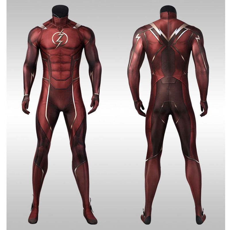 Fantasia Flash Liga Da Justiça Adulto Cosplay Traje Luxo - Imagem 3