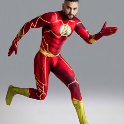 Fantasia Flash Barry Allen Adulto Heróis liga da Justiça Cosplay