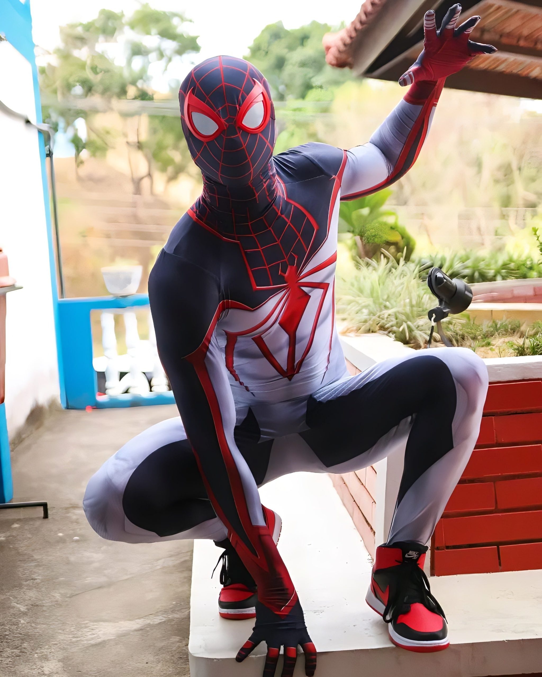 Fantasia Homem-Aranha Miles Morales Game Jogo PS4-PS5 Adulto Cosplay Traje Luxo - Imagem 3