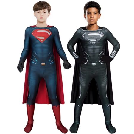 Fantasia Cosplay Infantil Superman Liga Da Justiça Traje Luxo Profissional - Imagem 4