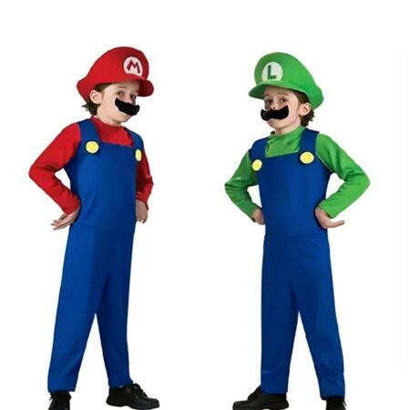 Fantasia Cosplay Infantil Luigi Super Mario Bros Traje Luxo Profissional - Imagem 3