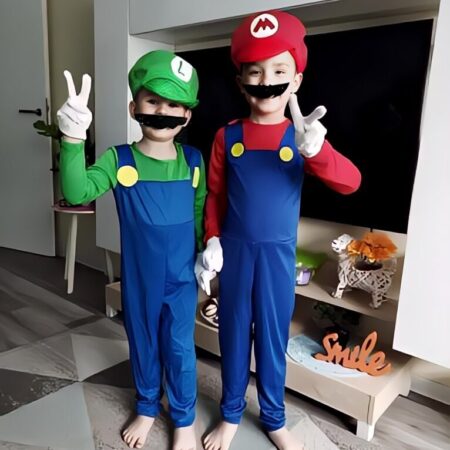 Fantasia Cosplay Infantil Luigi Super Mario Bros Traje Luxo Profissional - Imagem 4