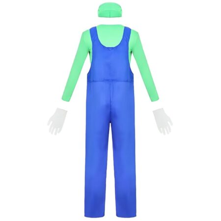 Fantasia Cosplay Infantil Luigi Super Mario Bros Traje Luxo Profissional - Imagem 2
