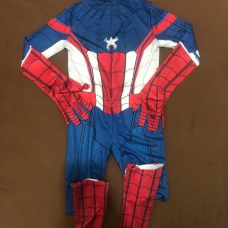Fantasia Traje Infantil Homem Aranha Capitão América Festas Cosplay Aniversário - Imagem 3