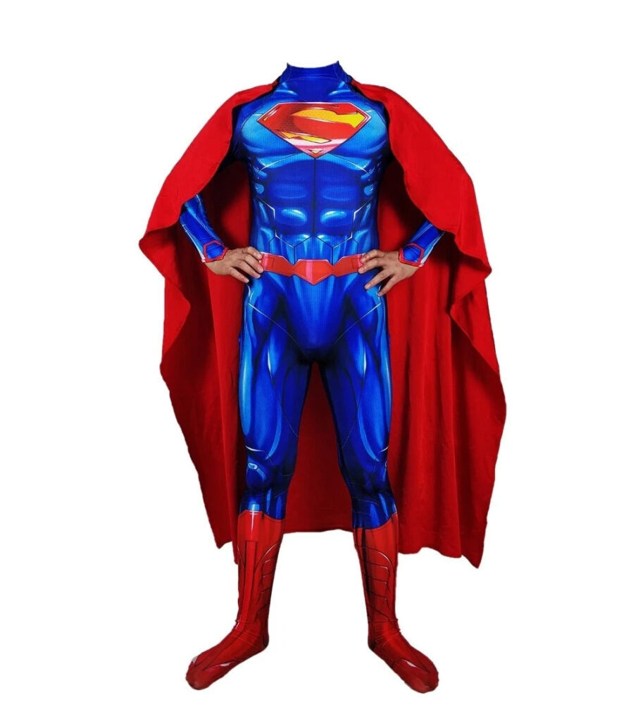 Fantasia Superman Adulto Profissional Heróis Liga da Justiça Filme Super homem LUXO - Imagem 3