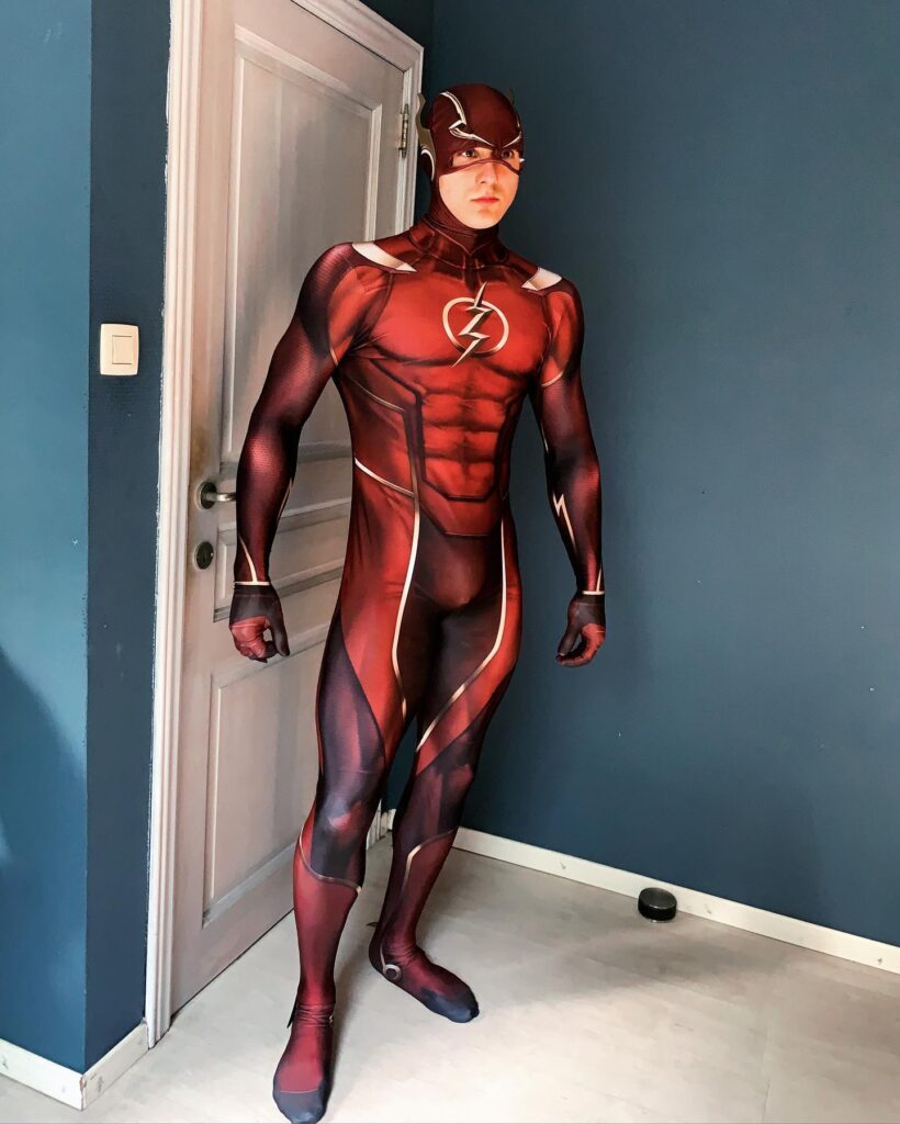 Fantasia Flash Liga Da Justiça Adulto Cosplay Traje Luxo - Imagem 2