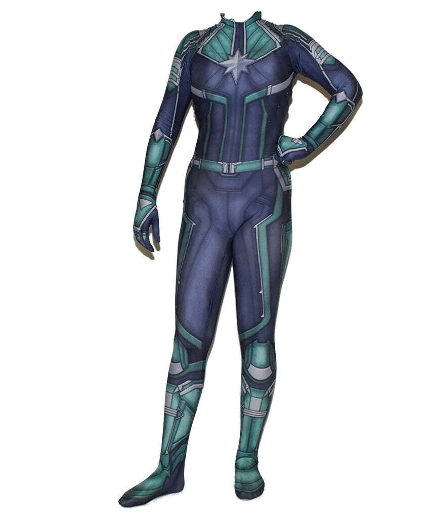 Fantasia Feminina Capitã Marvel Filme Solo Adulto Cosplay Traje Luxo