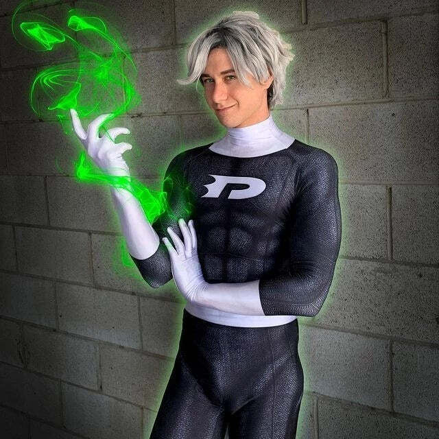 Fantasia Masculina Danny Phantom Adulto Cosplay Traje Luxo - Imagem 2