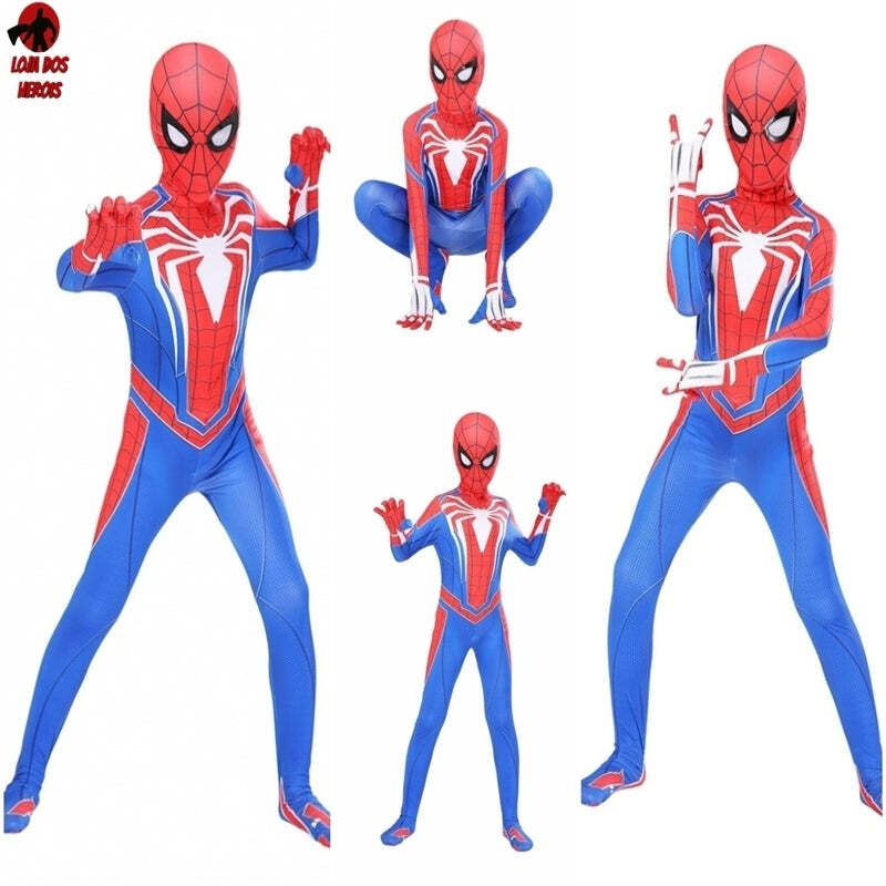 Fantasia Homem Aranha Game Jogo PS4 Xbox Cosplay Heróis Infantil Top