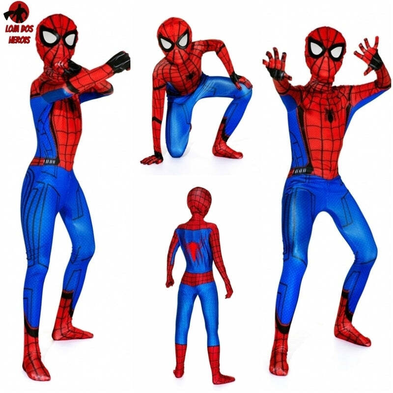 Fantasia Homem Aranha De Volta ao Lar Tom Holland Infantil Traje