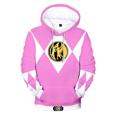 Blusa Jaqueta 3D Full Ranger Rosa Power Rangers Mighty Morphin Top