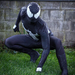 Fantasia Venom Eddie Brock Adulto Cosplay Traje Luxo Profissional