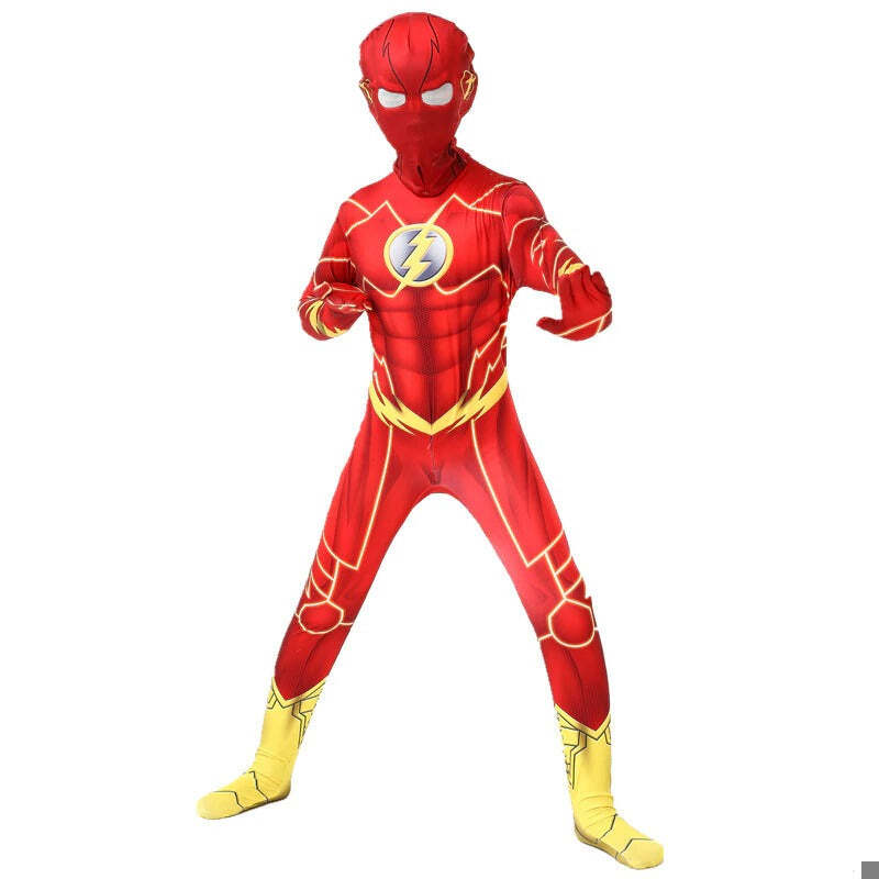 Fantasia Flash Desenho Clássico Cosplay Infantil Traje - Imagem 2