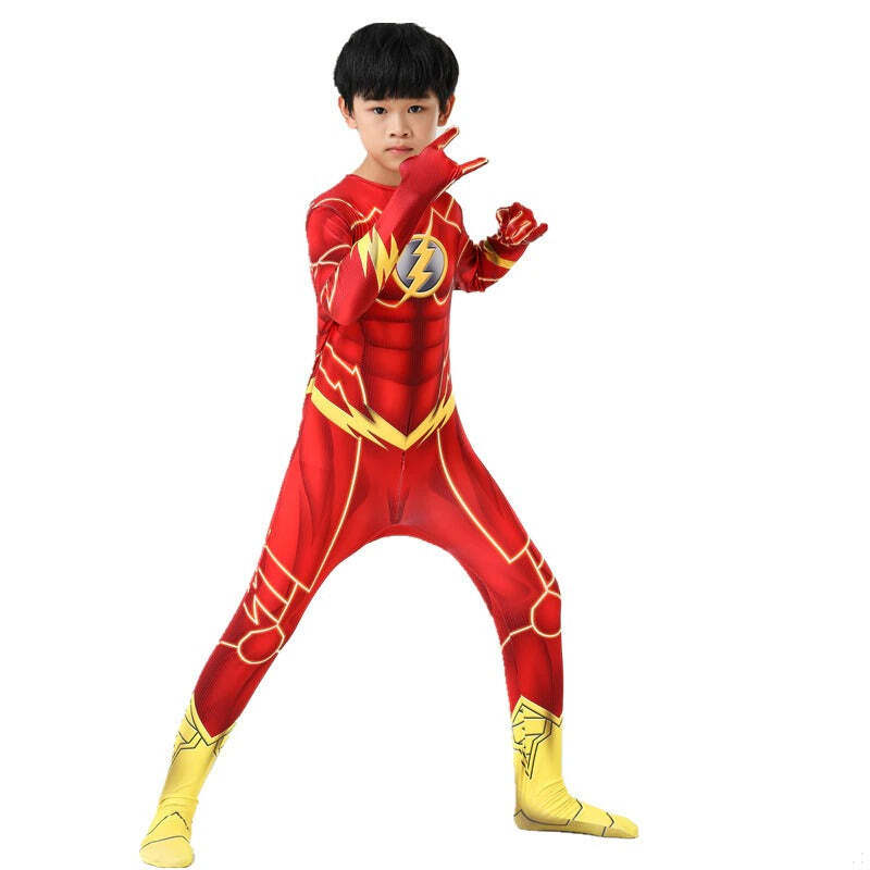 Fantasia Flash Desenho Clássico Cosplay Infantil Traje - Imagem 4