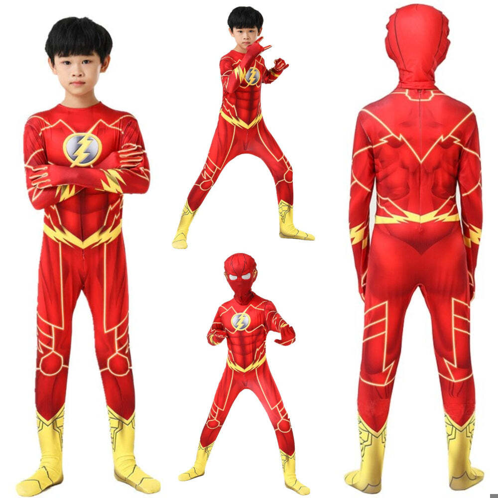 Fantasia Flash Desenho Clássico Cosplay Infantil Traje
